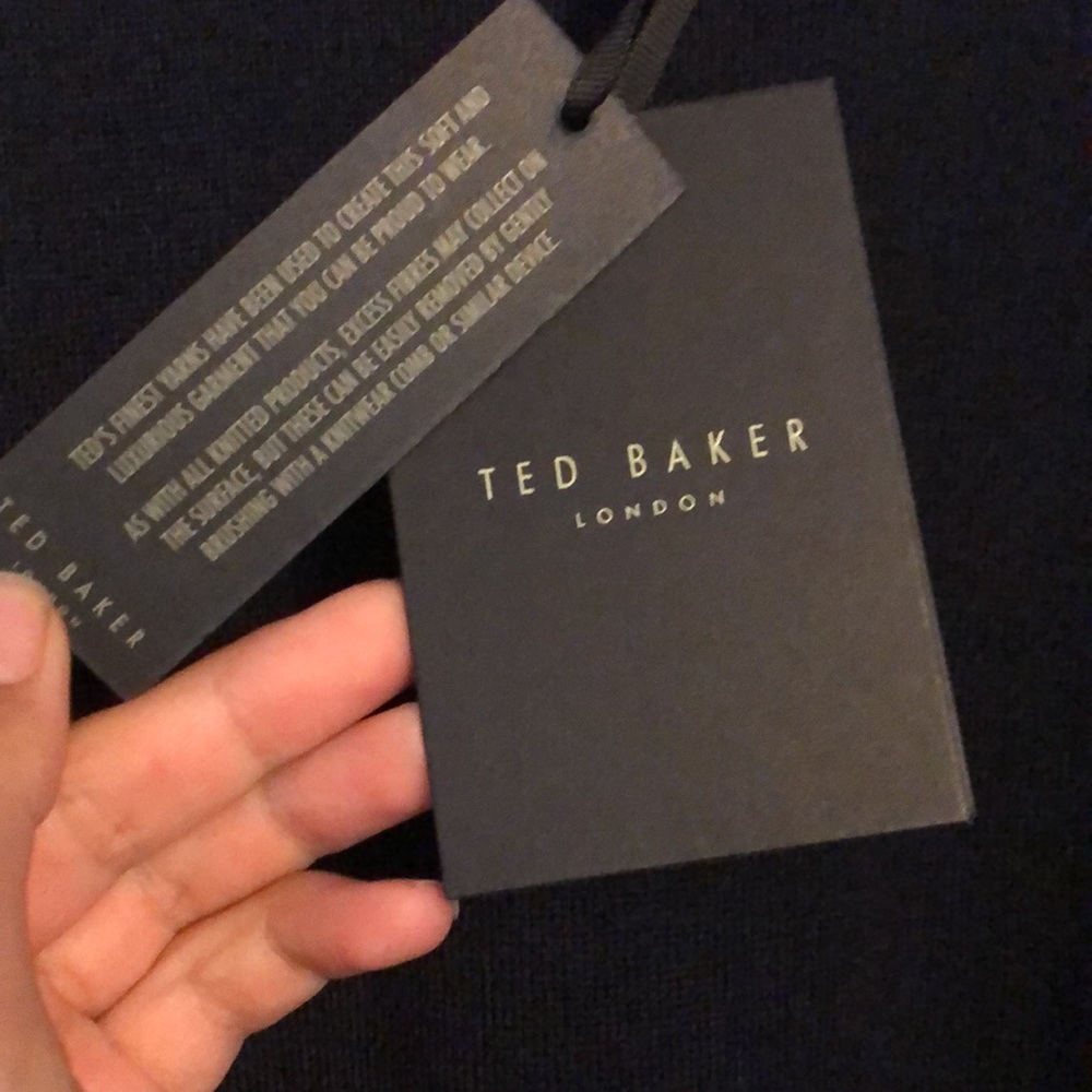 Ted Baker London Patch Pocket Crewneck in Navy - Picture 8 of 14